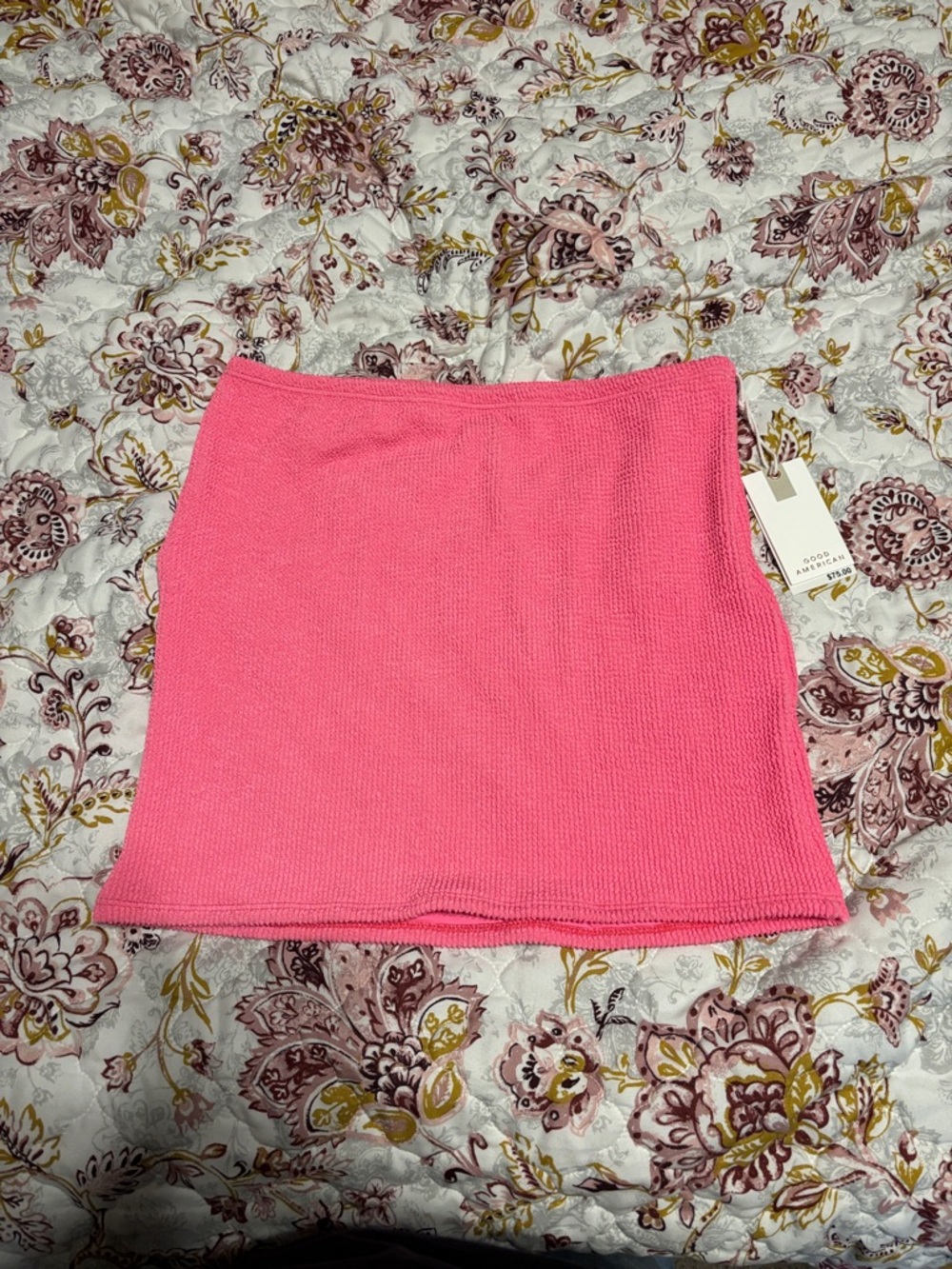 Good American Pink Knit Mini Skirt